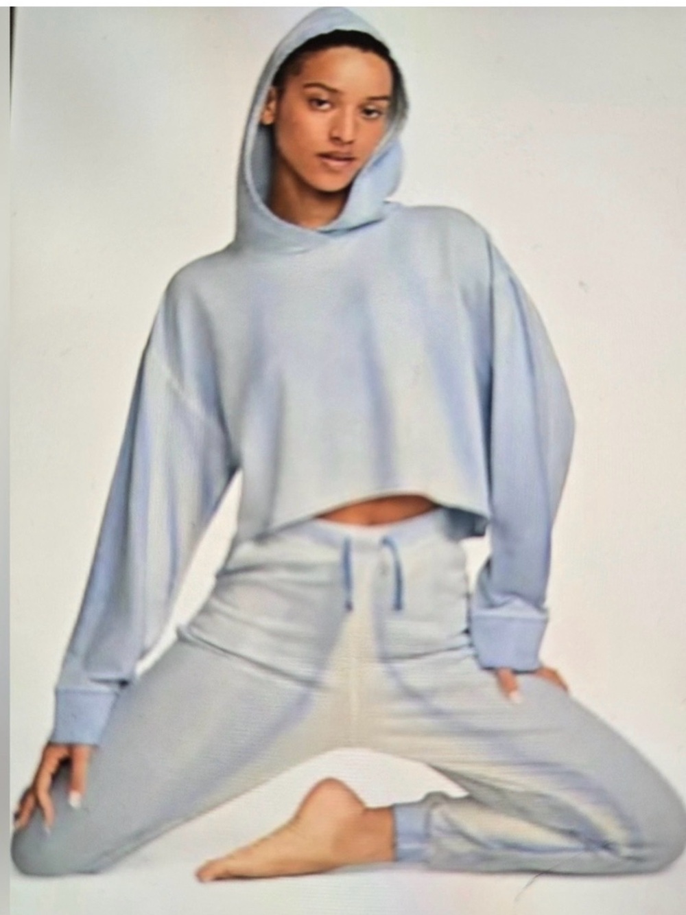 Nike Yoga Luxe Cropped Fleece Hoodie Blue Tie Dye S